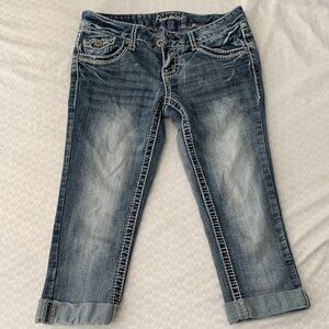 Amethyst Women's Cropped Denim Jeans Low Rise